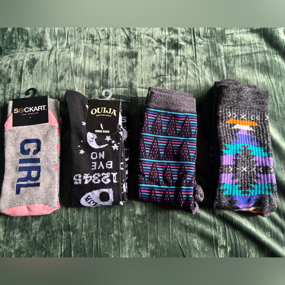 Set of 4 Socks - mid calf to knee length
